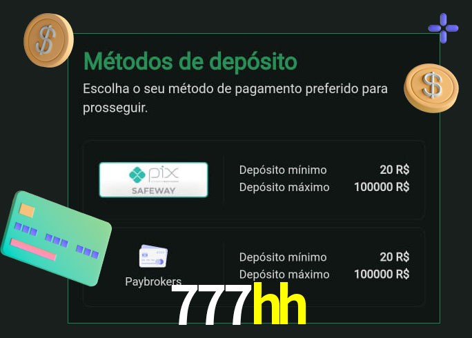 O cassino 777hh oferece uma grande variedade de métodos de pagamento